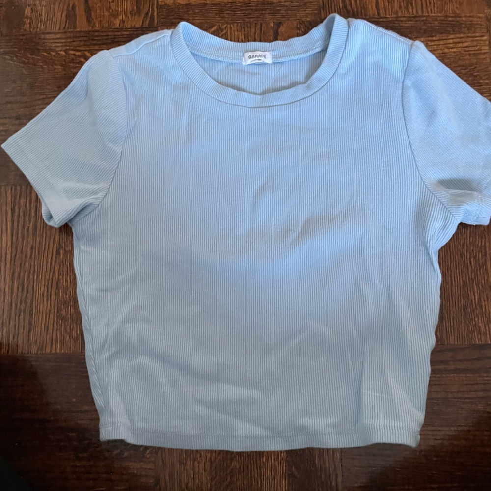 Light Blue Ribbed T-Shirt